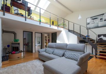 Wohnzimmer Blick auf Galerie