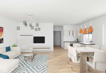 Visualisierung Wohn/Esszimmer/Küche