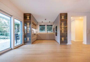 Offene Küche aus dem Essbereich